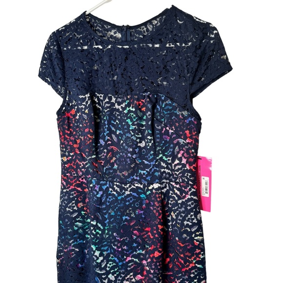 NWT Betsey Johnson Lace Overlay Floral Sheath Dress Size 6 - Picture 5 of 11